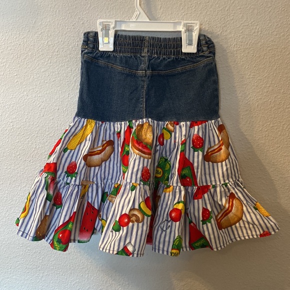 Okie Dokie picnic print jean skirt size 5 - Picture 3 of 4